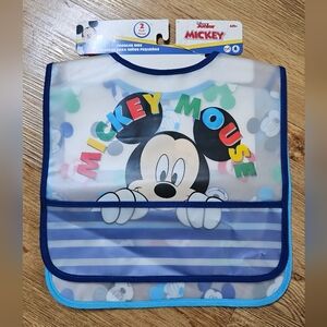 MICKEY MOUSE Feeding Baby Boys Bib 2 Piece Set